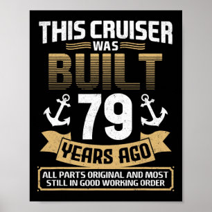 Poster Construído há 79 anos Vintage 79 anos de idade 79º