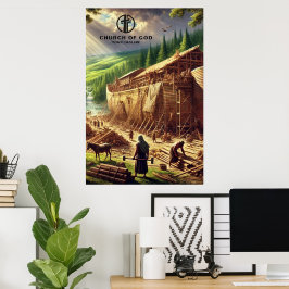 Poster Construindo a Arca de Noé em papel