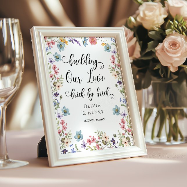 Poster Construindo nosso tijolo de amor por Mesa de Casam (Criador carregado)