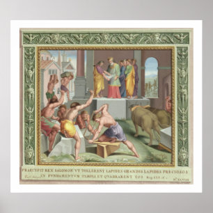 Pôster Construindo o templo de Solomon, ilustração de