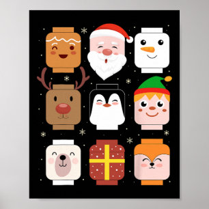 Poster Construindo Papais noeis De Brick Amigos De Natal