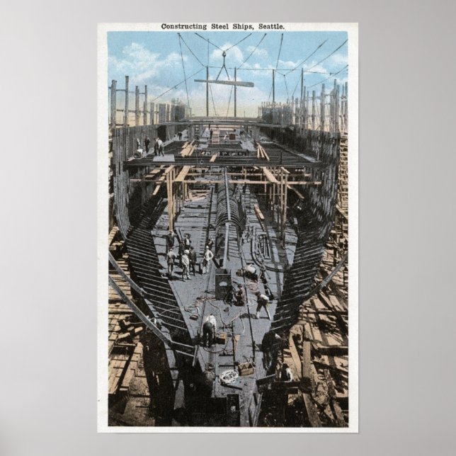 Poster Construindo uma Cena de Nave de Aço (Frente)