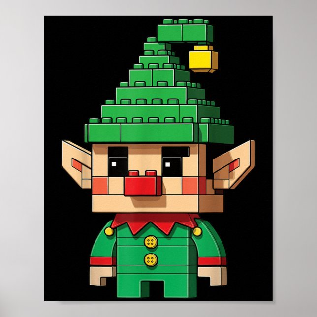 Poster Construtor de Blocos do Elf Natal Brick Master (Frente)
