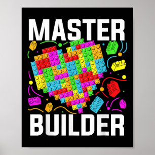 Poster Construtor Mestre de Bloco de Coração Edifício de