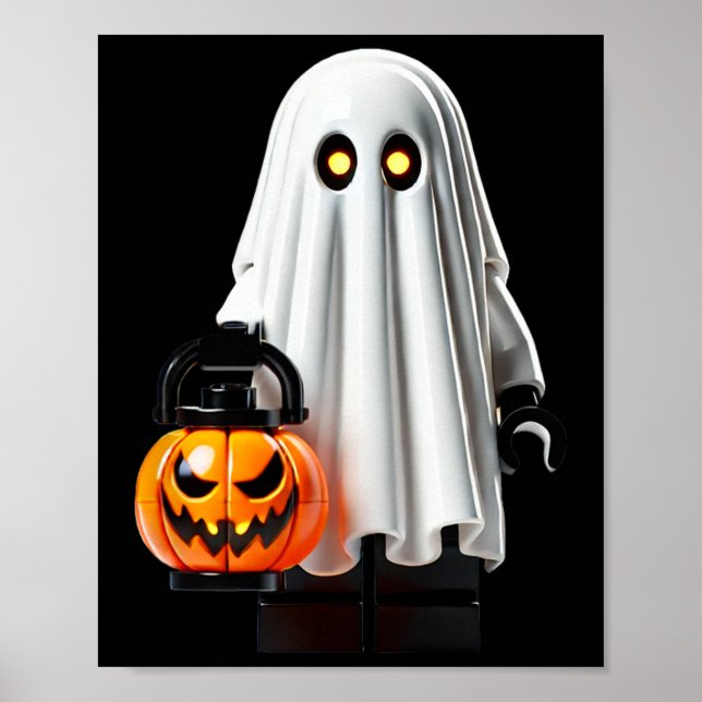 Poster Construtor Mestre de Halloween Fantasma Bloco de C (Frente)