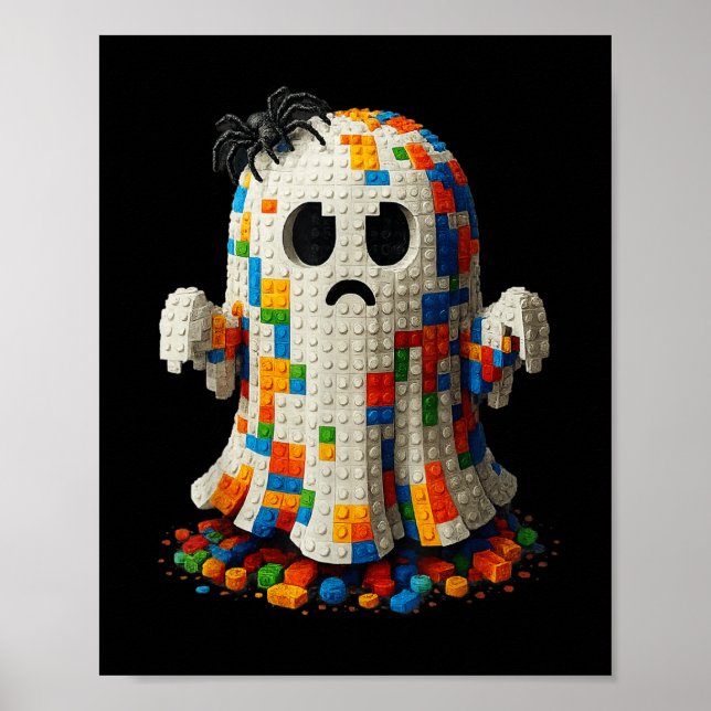 Poster Construtor Mestre de Halloween Fantasma Bloco de C (Frente)