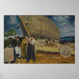 Poster Construtores de navios - A Corda - George Bellows