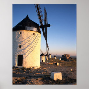 Pôster Consuegra, La Mancha, Espanha, moinhos de vento
