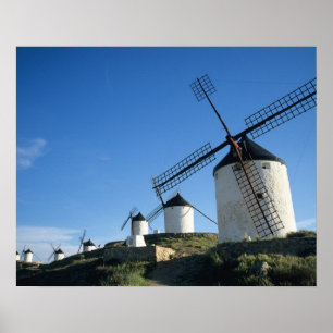 Poster Consuegra, La Mancha, Espanha, moinhos de vento 2
