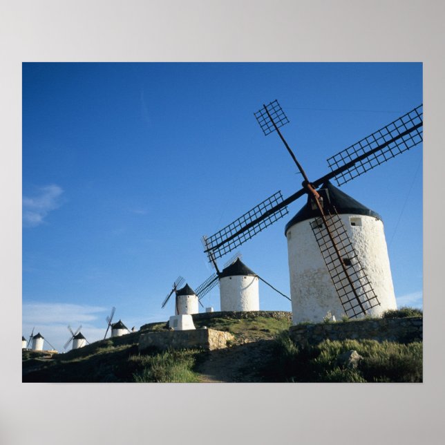 Poster Consuegra, La Mancha, Espanha, moinhos de vento 2 (Frente)