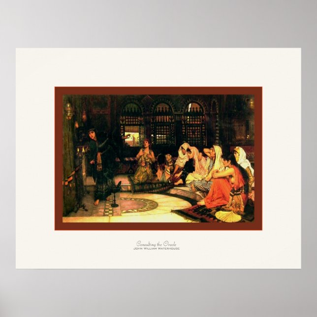 Pôster Consultando o Oracle ~ John William Waterhouse (Frente)