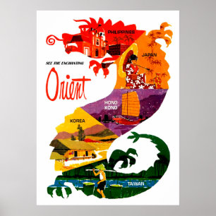 Poster Consulte Orinet. Dragão dentro de países do Extr