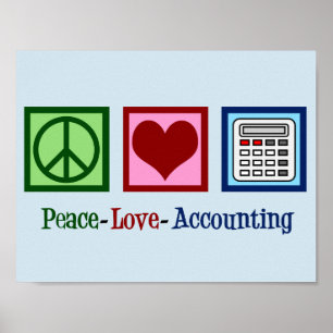 Pôster Contabilidade do amor da paz