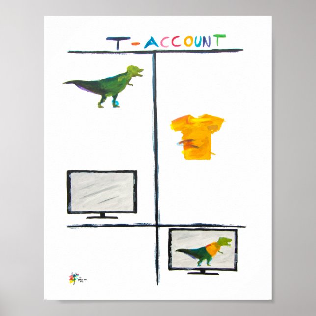 Poster Contabilista Art T Rex T Contabilidade (Frente)