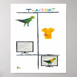 Poster Contador Arte T Rex T Conta Escritório de Contabil