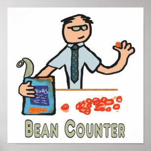 Poster Contador de Bean Contador Engraçado