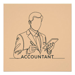 Pôster contador, uma linha de arte, com texto e cor