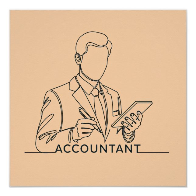 Pôster contador, uma linha de arte, com texto e cor (Frente)