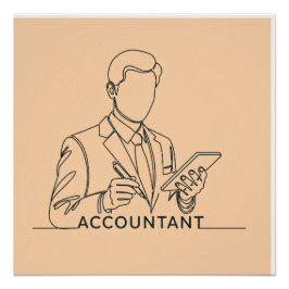 Pôster contador, uma linha de arte, com texto e cor