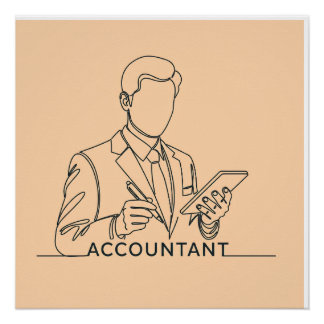 Pôster contador, uma linha de arte, com texto e cor