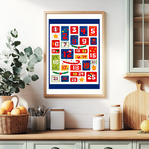 Poster Contagem Regressiva de Natal da Família Calendário