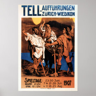 Poster CONTE AO AUFFUHRUNGEN Zurich Vintage Theater Opera