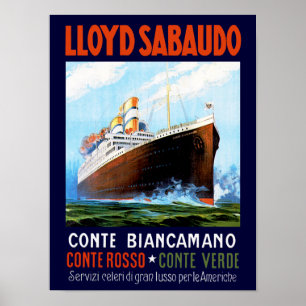 Pôster ~ Conte Biancamano de Lloyd Sabaudo