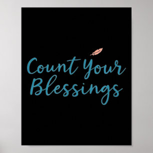 Poster Conte Suas Bênçãos – Fé Inspiradora Cristã