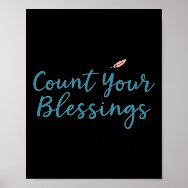 Poster Conte Suas Bênçãos – Fé Inspiradora Cristã (Frente)