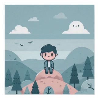 Pôster Contemplação em um Morro