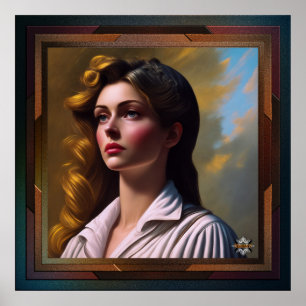 Poster Contemplando a futura arte do conceito de AI por X