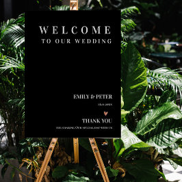 Poster Contemporâneo Black White Bem-Vindo Ao Nosso Casam