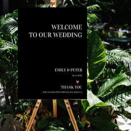 Poster Contemporâneo Black White Bem-Vindo Ao Nosso Casam