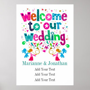 Poster contemporâneo do casamento