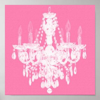 Pôster Contemporary Chandelier Silhouette Art - Print #1