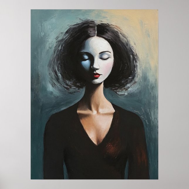 Poster Contemporary Woman Portrait Wall Art (Frente)