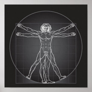 poster contempory do homem vitruvian de 14,95