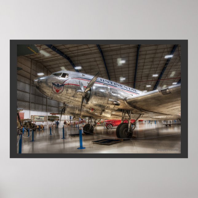 Pôster Continental Airlines DC3 (Frente)