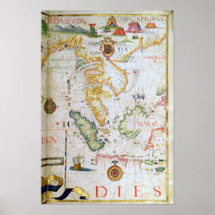 Pôster Continente 3Sudeste Asiático, detalhe do atlas de