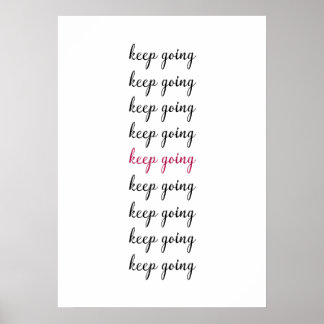 Poster Continuar com uma citação inspiradora