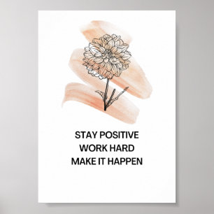 Poster Continuar positivo duro de afirmação positiva