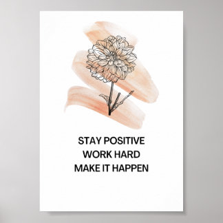 Poster Continuar positivo duro de afirmação positiva