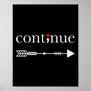 Poster Continuar Semicolon A Sensibilizar O Suicídio Para