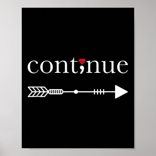 Poster Continuar Semicolon A Sensibilizar O Suicídio Para (Frente)