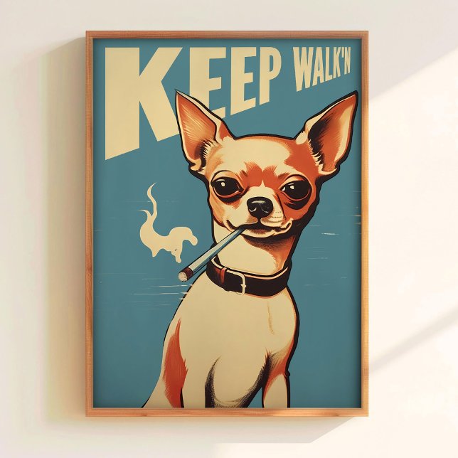 Pôster Continue Andando Cachorro Hipster Arte Impr (Criador carregado)