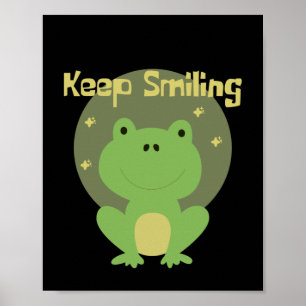 Poster Continue sorrindo o sapo verde do bebê Kawaii sorr