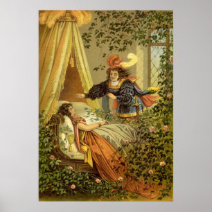 Poster Conto de fadas do Victorian do vintage, Bela