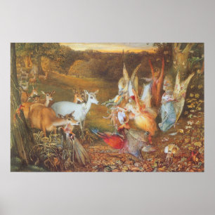 Pôster Conto de fadas do vintage, floresta Enchanted por