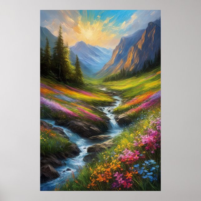 Poster Conto do Pequeno Stream em um Vale do Cliff-Encicl (Frente)