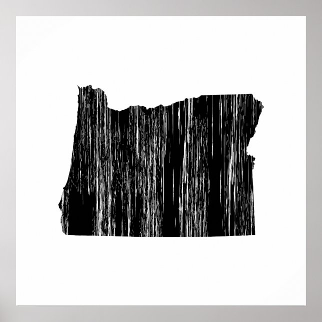 Poster Contorno de Estado em Oregon (Frente)